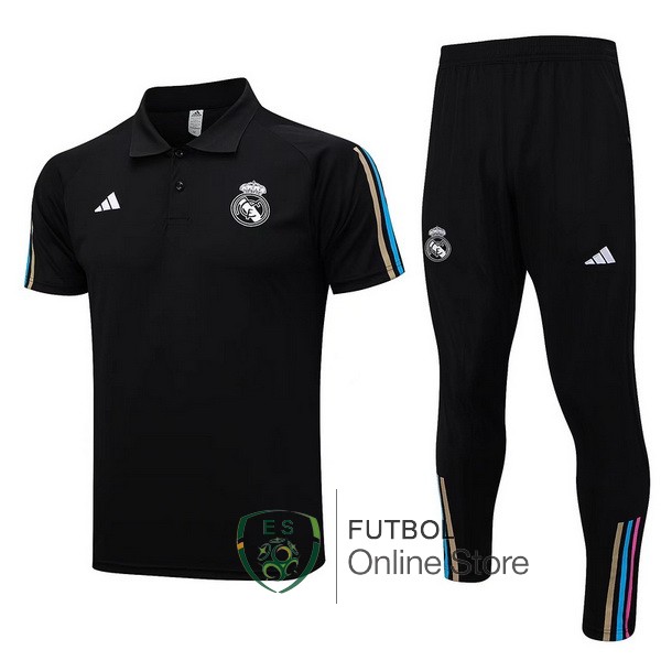 Polo Conjunto Completo Real Madrid Negro 23/2024