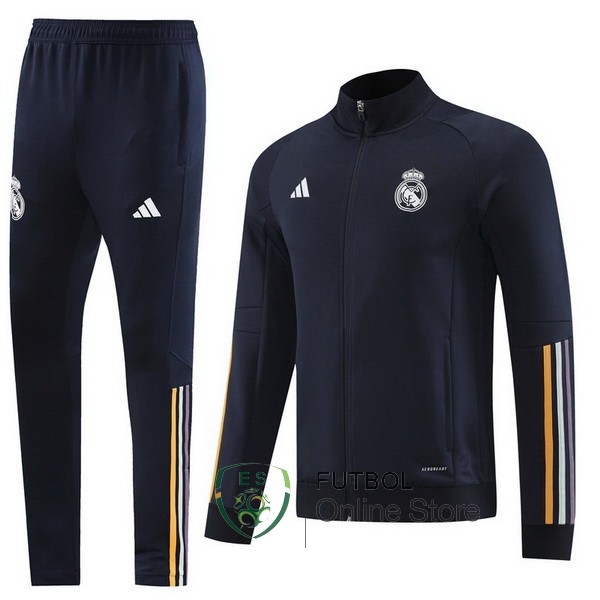 Conjunto Completo Ropa Deportiva Con Cremallera Larga Real Madrid 2023 2024 Azul Marino