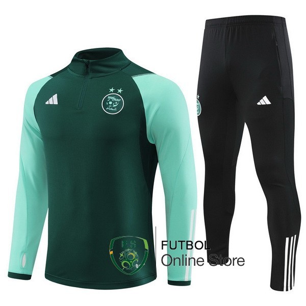 Conjunto Completo Sudadera Entrenamiento Argelia 2023 Verde Negro