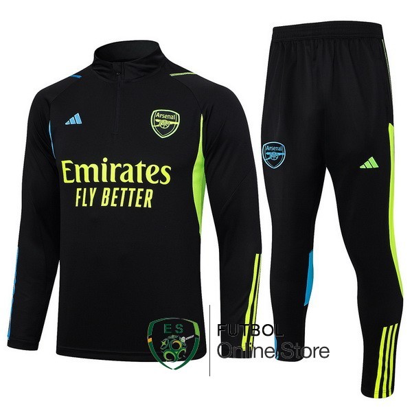 Conjunto Completo Sudadera Entrenamiento Arsenal 2023 2024 Amarillo I Negro