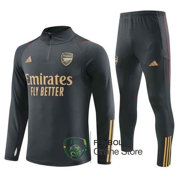 Conjunto Completo Sudadera Entrenamiento Arsenal 2023 2024 Gris Marino