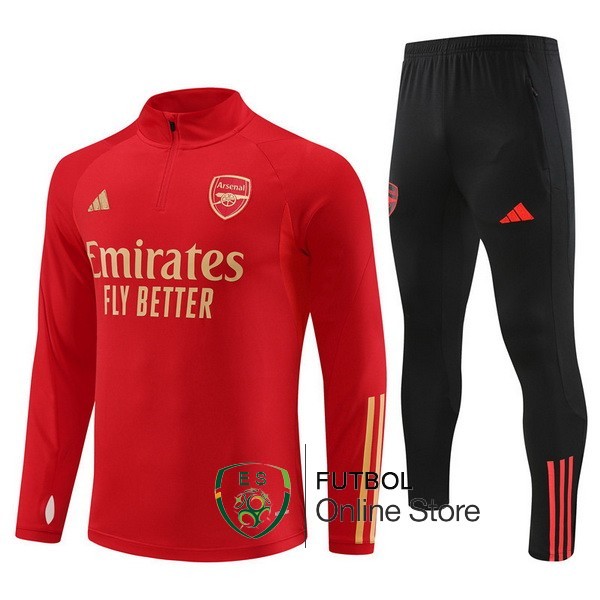 Conjunto Completo Sudadera Entrenamiento Arsenal 2023 2024 Rojo Negro