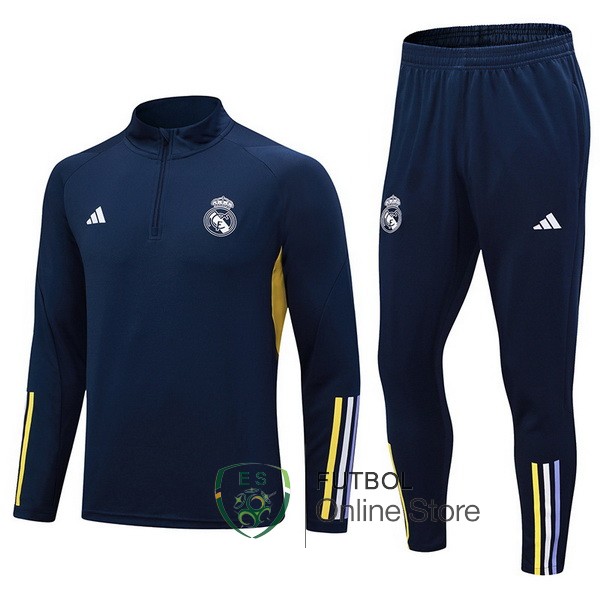 Conjunto Completo Sudadera Entrenamiento Real Madrid 2023 2024 Azul I Marino