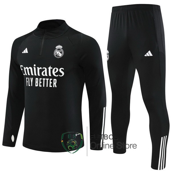 Conjunto Completo Sudadera Entrenamiento Real Madrid 2023 2024 Negro