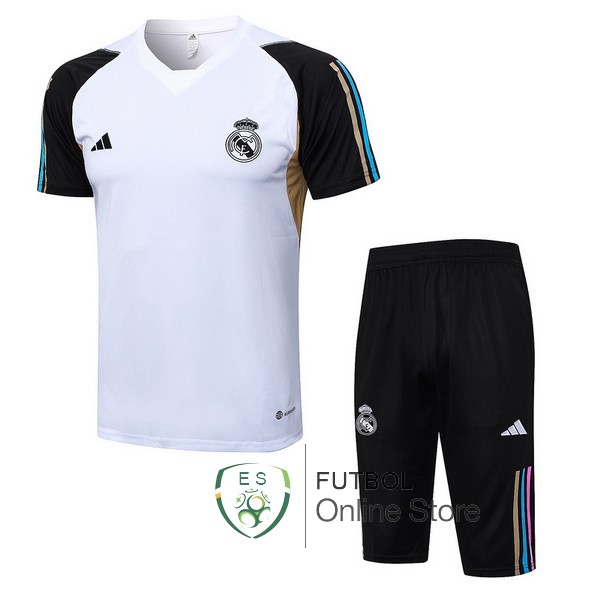 Entrenamiento Real Madrid Conjunto Completo Blanco Amarillo Negro 23/2024