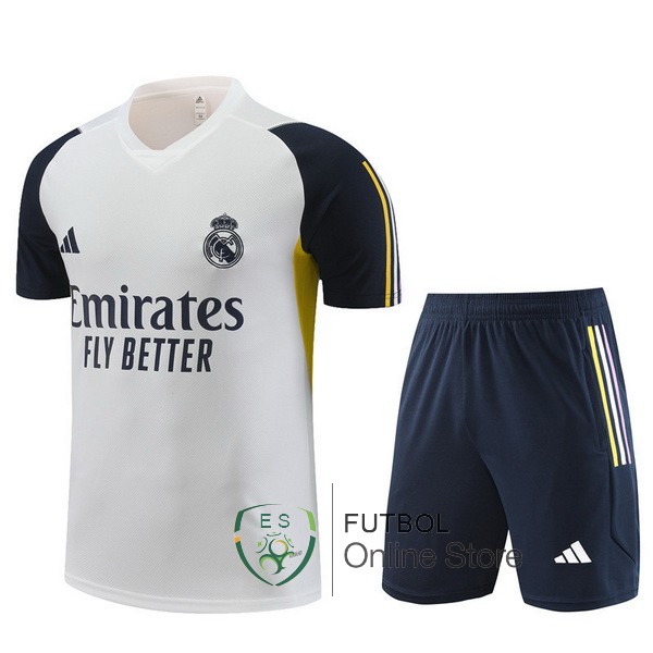 Entrenamiento Real Madrid Conjunto Completo Blanco I Azul Amarillo Negro 23/2024