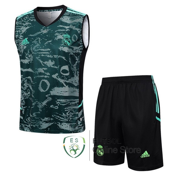 Entrenamiento Real Madrid Sin Mangas Conjunto Completo Verde Negro 23/2024