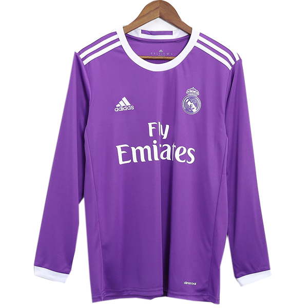 Retro Camiseta Real Madrid 2016-2017 Manga Larga Segunda
