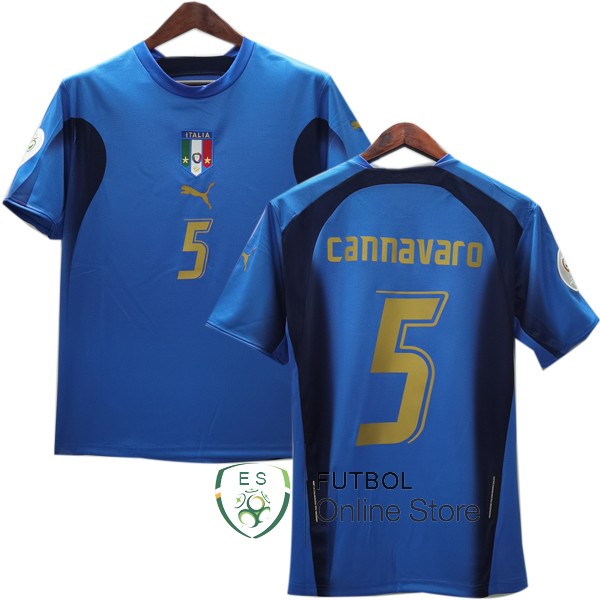NO.5 Cannavaro Retro Camiseta Italia 2006 Primera