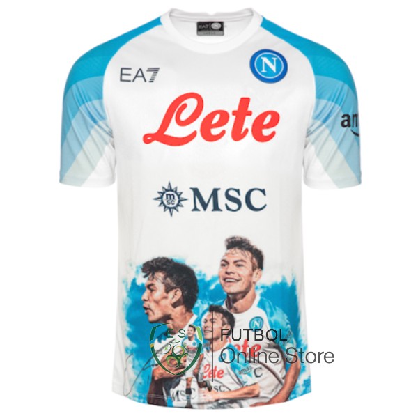 Tailandia Especial Camiseta Napoli 23/2024 Azul Blanco