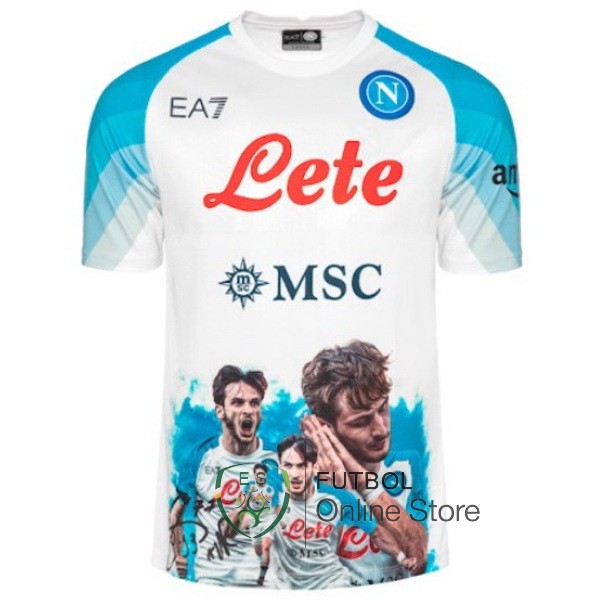 Tailandia Especial Camiseta Napoli 23/2024 Blanco Azul