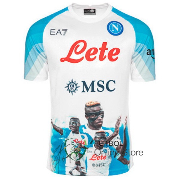 Tailandia Especial Camiseta Napoli 23/2024 Blanco I Azul