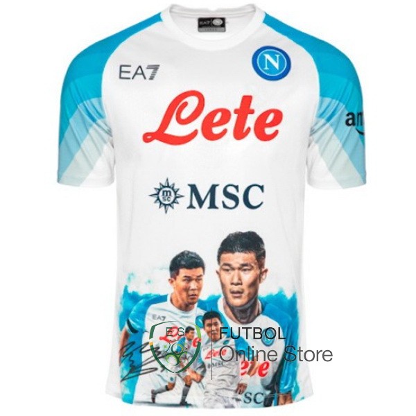 Tailandia Especial Camiseta Napoli 23/2024 Blanco II Azul