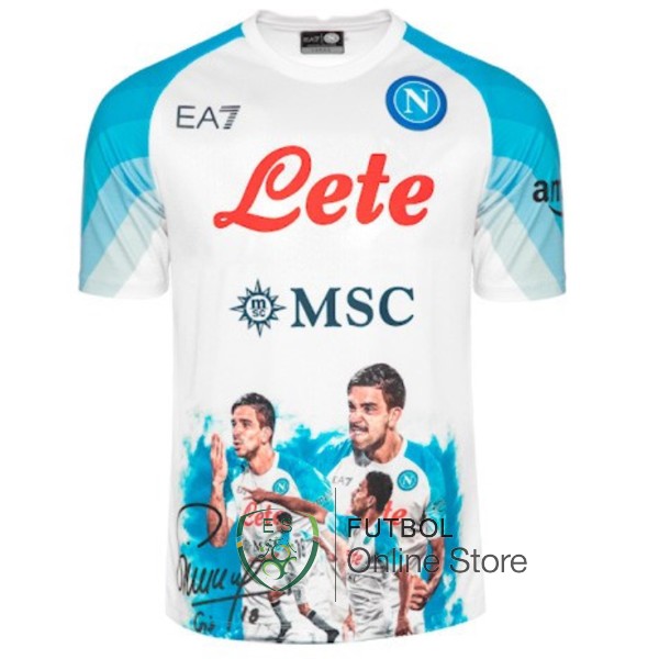 Tailandia Especial Camiseta Napoli 23/2024 Blanco III Azul