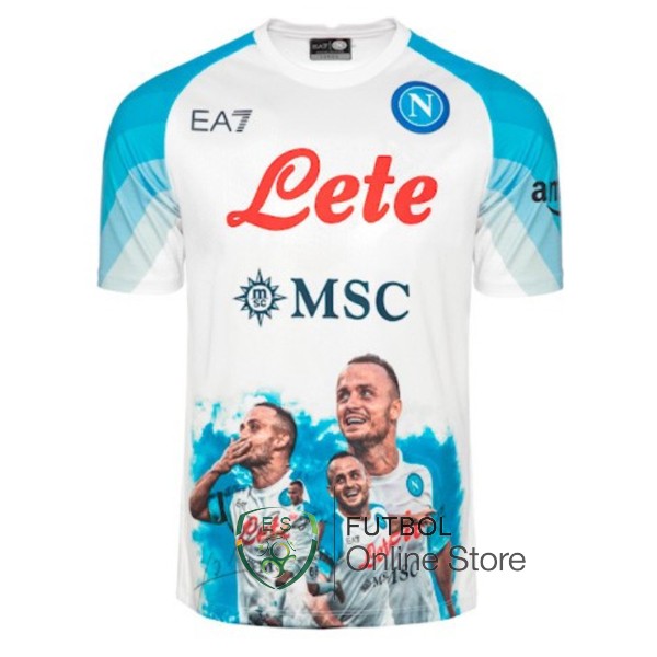 Tailandia Especial Camiseta Napoli 23/2024 Blanco IIII Azul