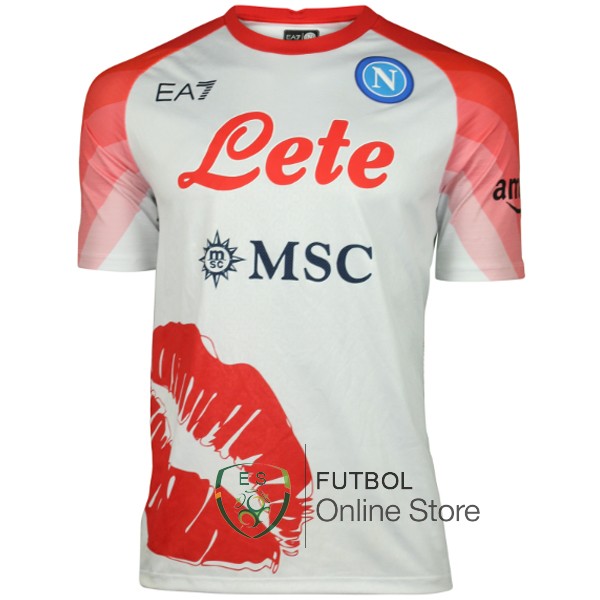 Tailandia Especial Camiseta Napoli 2023 Blanco Rojo