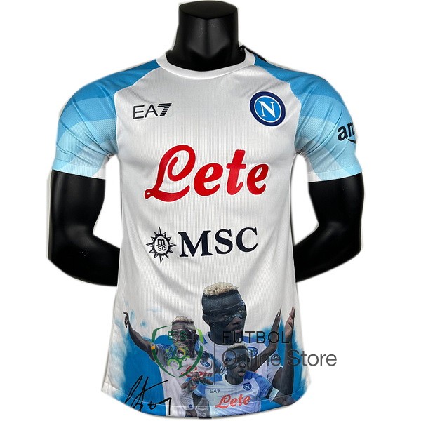 Tailandia Especial Jugadores Camiseta Napoli 23/2024 Blanco I Azul