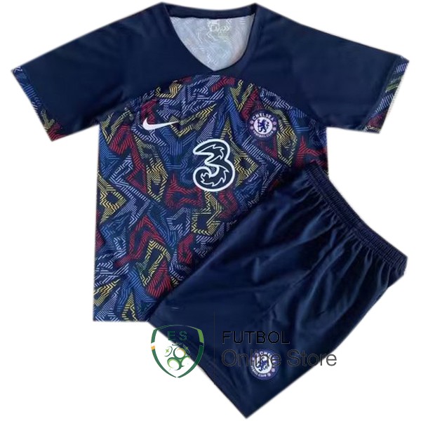 Camiseta Concepto Chelsea 22/2023 Conjunto Completo Hombre Azul Marino