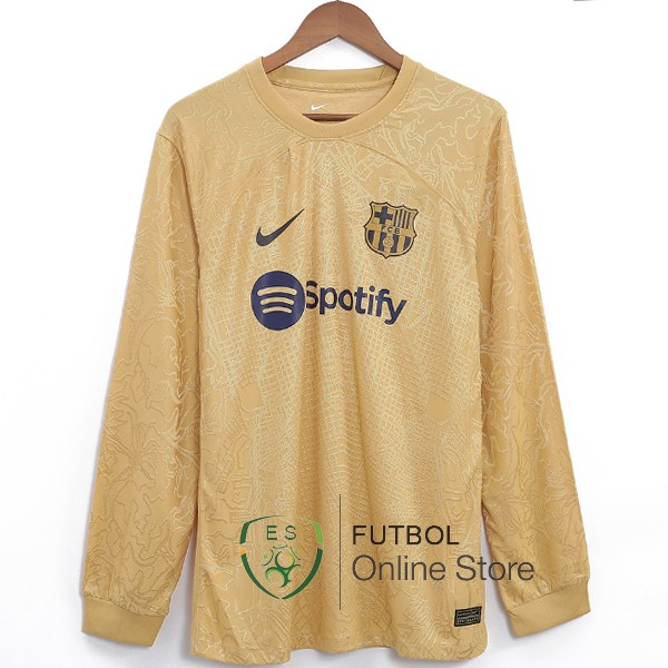 Tailandia Jugadores Camiseta Manga Larga Barcelona 22/2023 Segunda