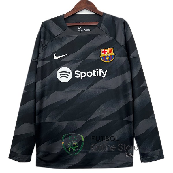 Tailandia Camiseta Barcelona 23/2024 Portero Manga Larga Negro