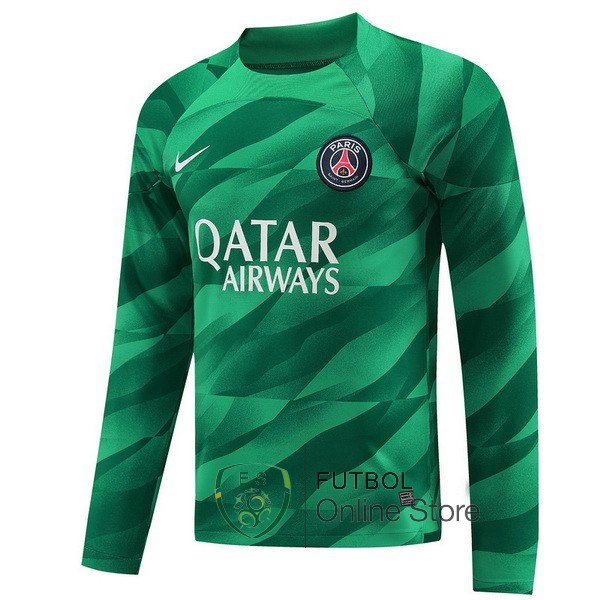 Tailandia Camiseta Manga Larga Paris Saint Germain 23/2024 Portero Verde