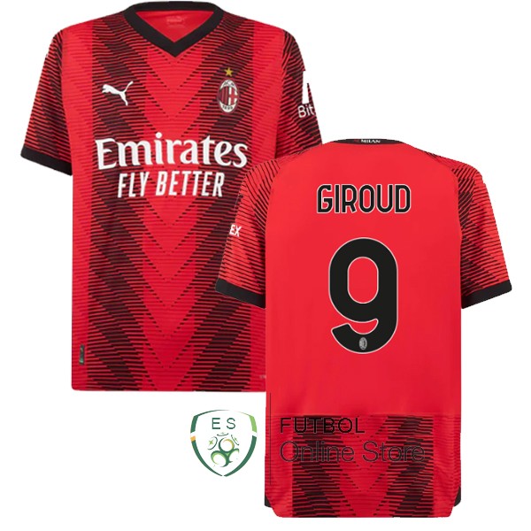 NO.9 Giroud Tailandia Camiseta AC Milan 23/2024 Primera