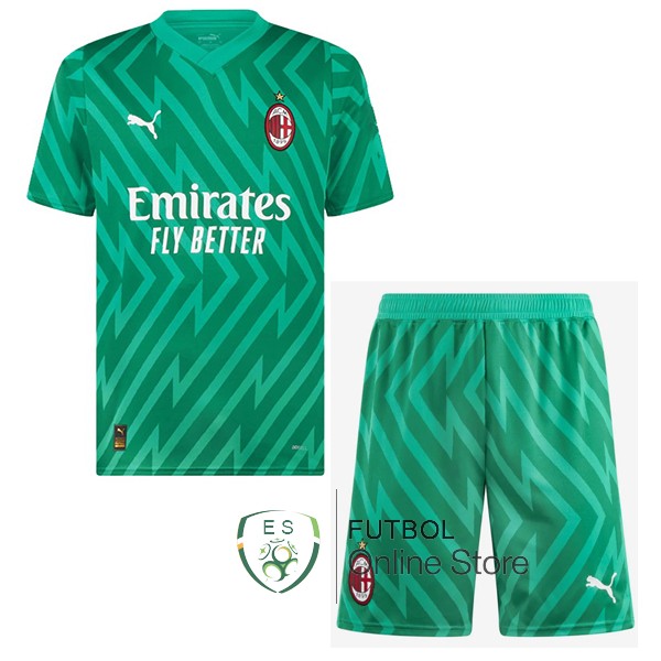 Camiseta Portero AC Milan Conjunto Completo Hombre 23/2024 Verde