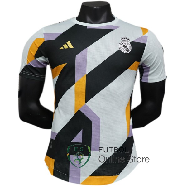 Tailandia Jugadores Camiseta Real Madrid 23/2024 Previo al partido Negro Blanco