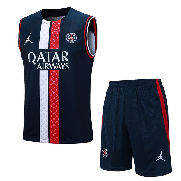 Entrenamiento Paris Saint Germain Sin Mangas Conjunto Completo Azul Marino Rojo Blanco 23/2024