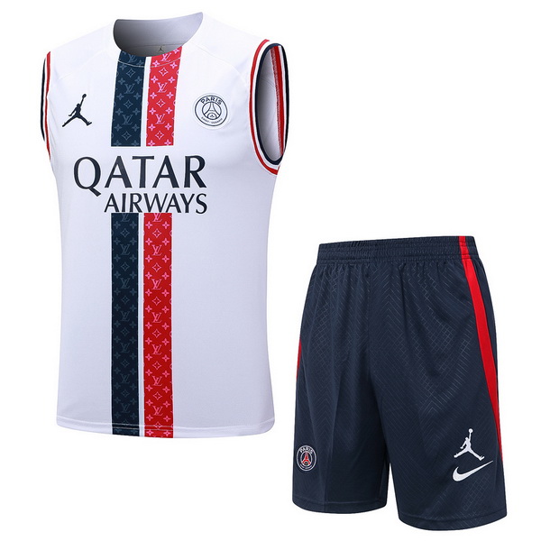 Entrenamiento Paris Saint Germain Sin Mangas Conjunto Completo Blanco Rojo Azul 23/2024