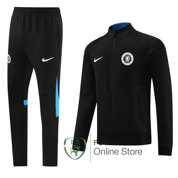 2023/24 Negro Azul Chaqueta Ensemble Complet Chelsea