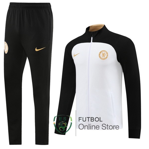 2023/24 Negro Blanco Amarillo Chaqueta Ensemble Complet Chelsea