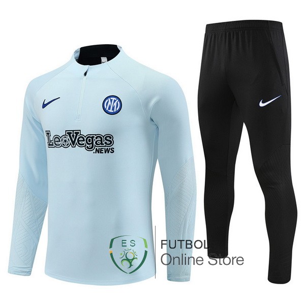 2023/24 Azul Claro Negro Chaqueta Ensemble Complet Inter Milan