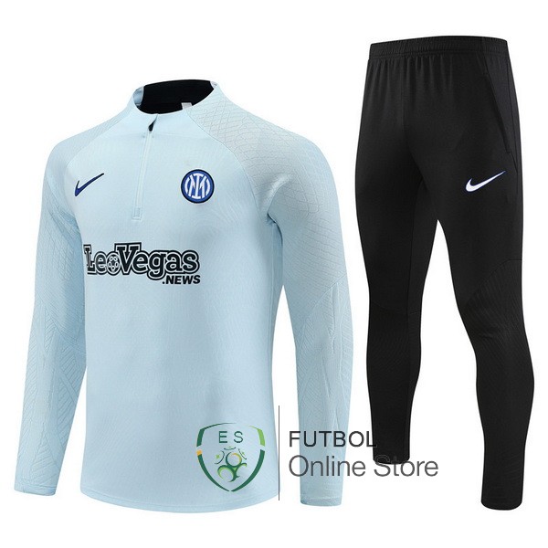 2023/24 Negro Azul Claro Chaqueta Ensemble Complet Inter Milan