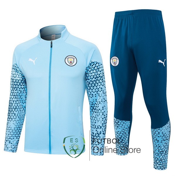 2023/24 Azul Chaqueta Ensemble Complet Manchester City