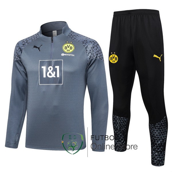 2023/24 Negro Gris Claro Chaqueta Ensemble Complet Borussia Dortmund