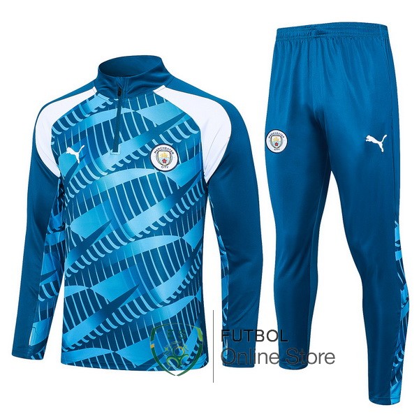 2023/24 Azul II Blanco Chaqueta Ensemble Complet Manchester City