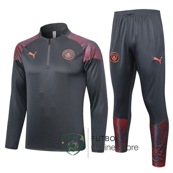 2023/24 Gris Rojo Chaqueta Ensemble Complet Manchester City