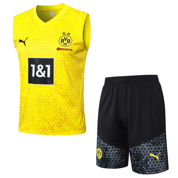 Entrenamiento Borussia Dortmund Sin Mangas Conjunto Completo Amarillo Negro Gris 23/2024