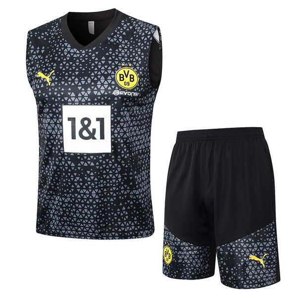 Entrenamiento Borussia Dortmund Sin Mangas Conjunto Completo Negro Gris 23/2024