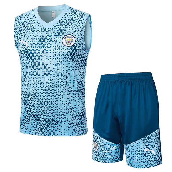 Entrenamiento Manchester City Sin Mangas Conjunto Completo Azul 23/2024