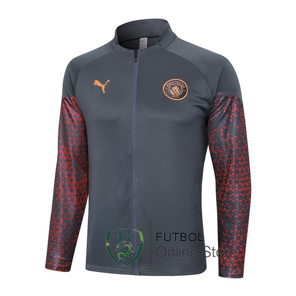 23/2024 Gris Rojo Chaqueta Con Capucha Manchester City