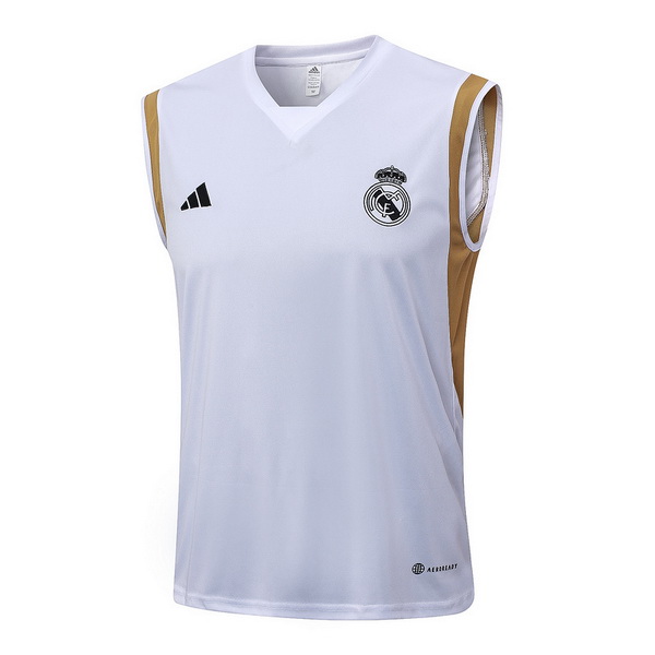 Entrenamiento Sin Mangas Real Madrid Blanco I Amarillo 23/2024