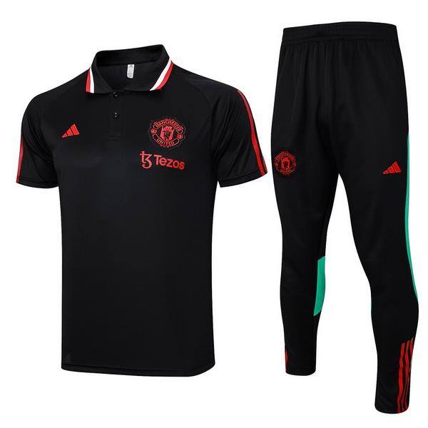 Polo Conjunto Completo Manchester United Rojo I Negro 23/2024