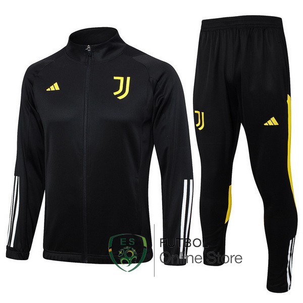 2023/24 Negro Blanco Amarillo Chaqueta Ensemble Complet Juventus