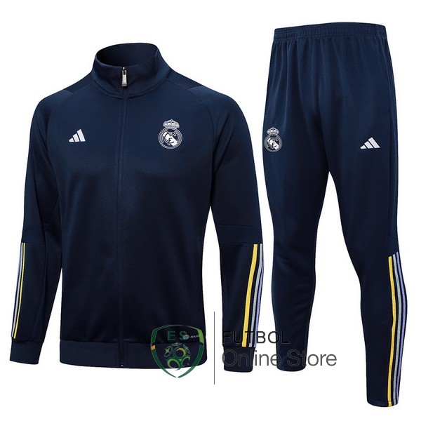 2023/24 Azul Marino Amarillo Chaqueta Ensemble Complet Real Madrid