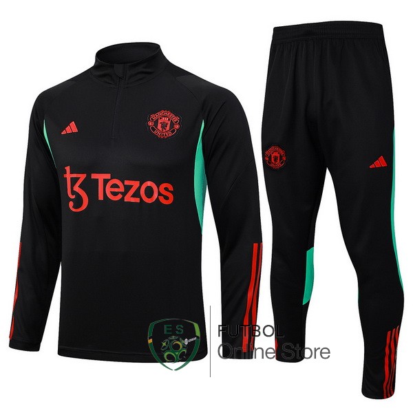 23/2024 Negro I Rojo Chaqueta Con Capucha Manchester United