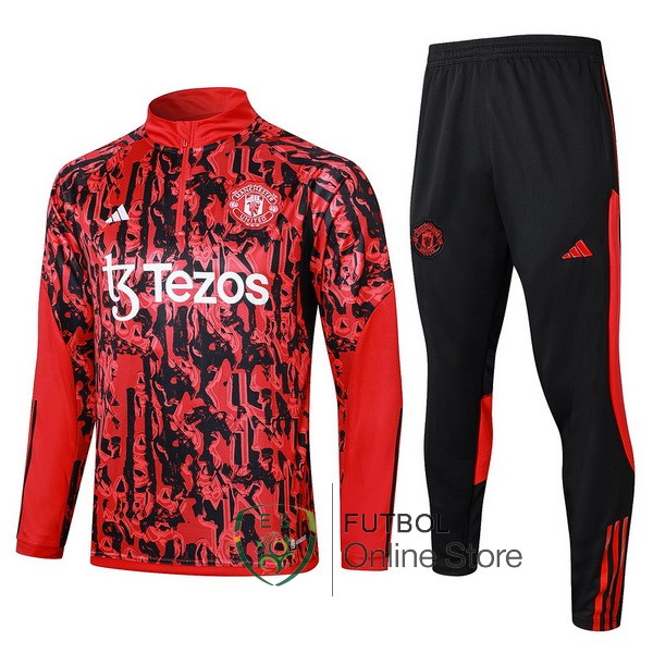 23/2024 Rojo Negro Chaqueta Con Capucha Manchester United