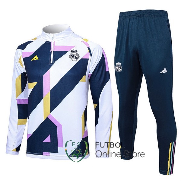 2023/24 Blanco Azul Purpura Chaqueta Ensemble Complet Real Madrid