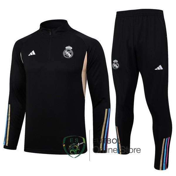 2023/24 Negro Amarillo Chaqueta Ensemble Complet Real Madrid